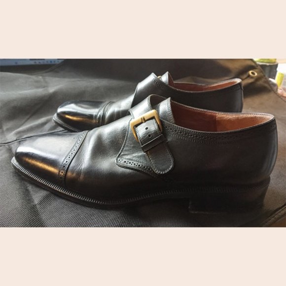 FRATELLI ROSSETTI - Black monk strap oxford shoes - Sz 10D - Picture 6 of 11